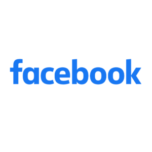 Blue Facebook logo with text
