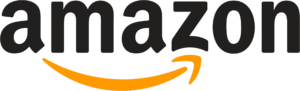 black and orange amazon logo