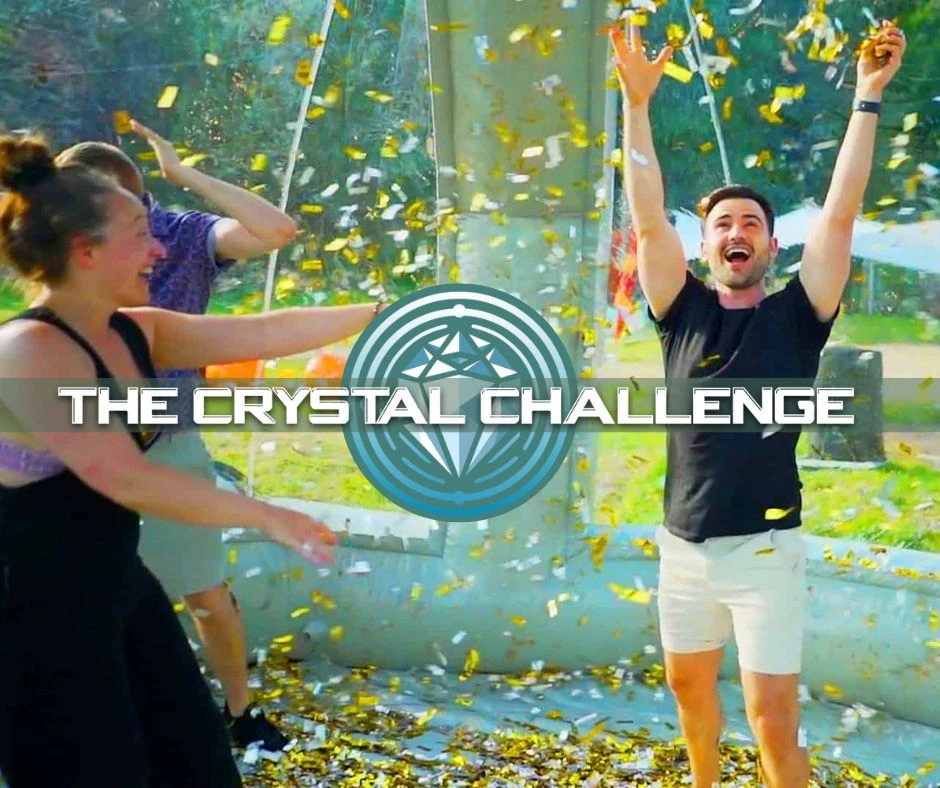 Crystal Challenge logo people celebrating in dome