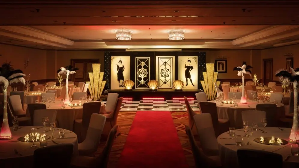 London christmas party gatsby theme