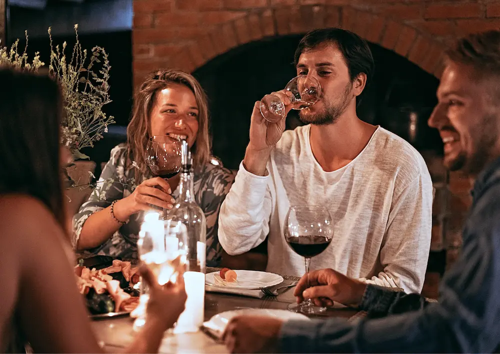 leeds christmas party people at dinner