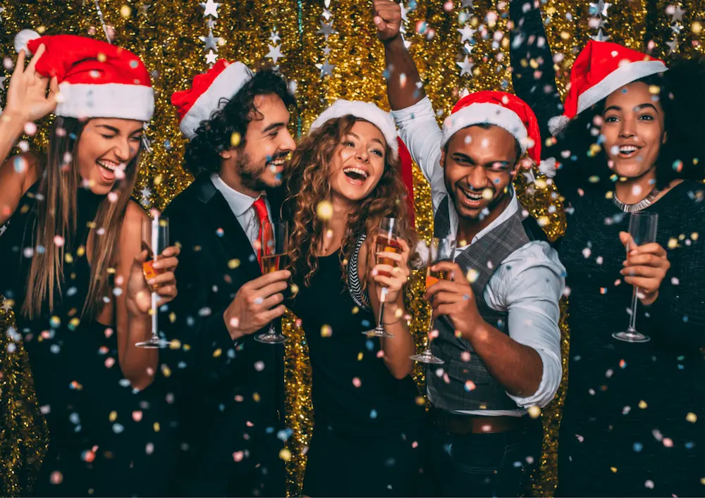 london christmas party guide people at christmas party