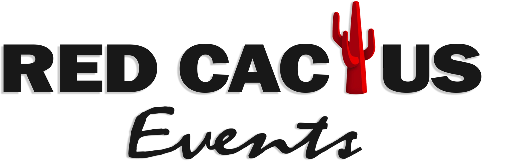 Red Cactus Events Logo black and red
