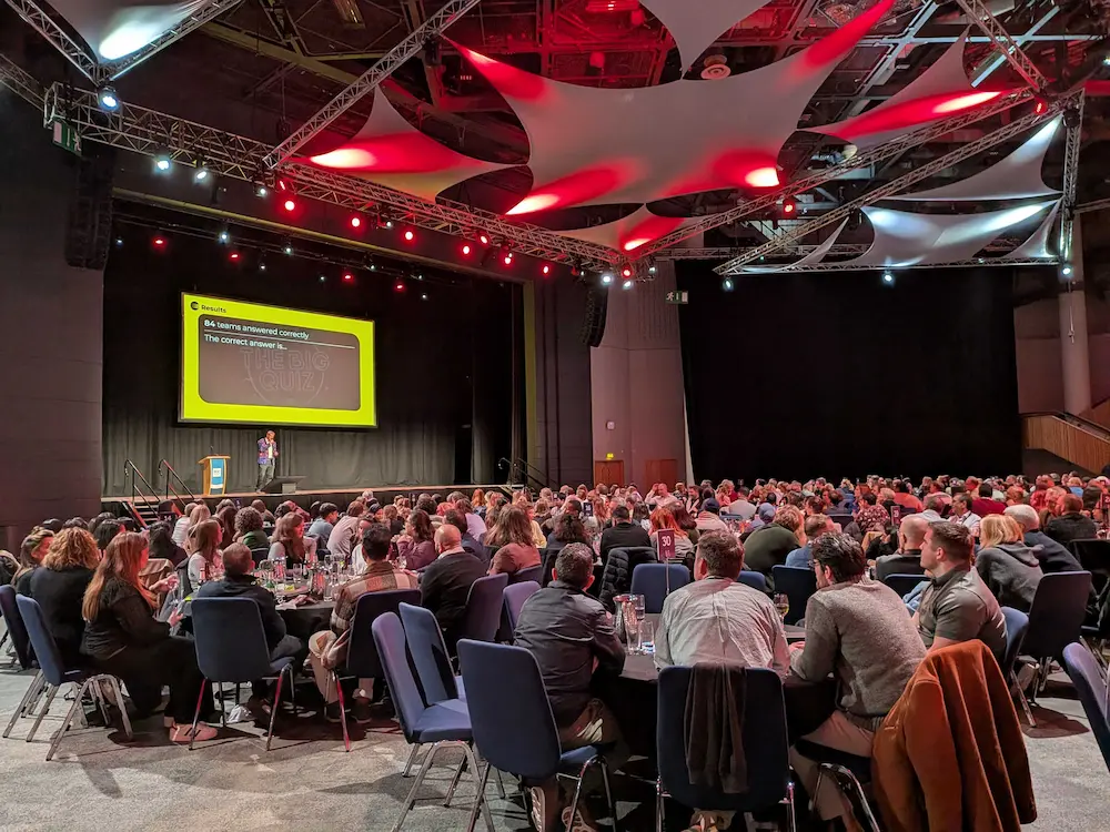 Red Cactus Events Event Management corporate event big quiz presented to big audience