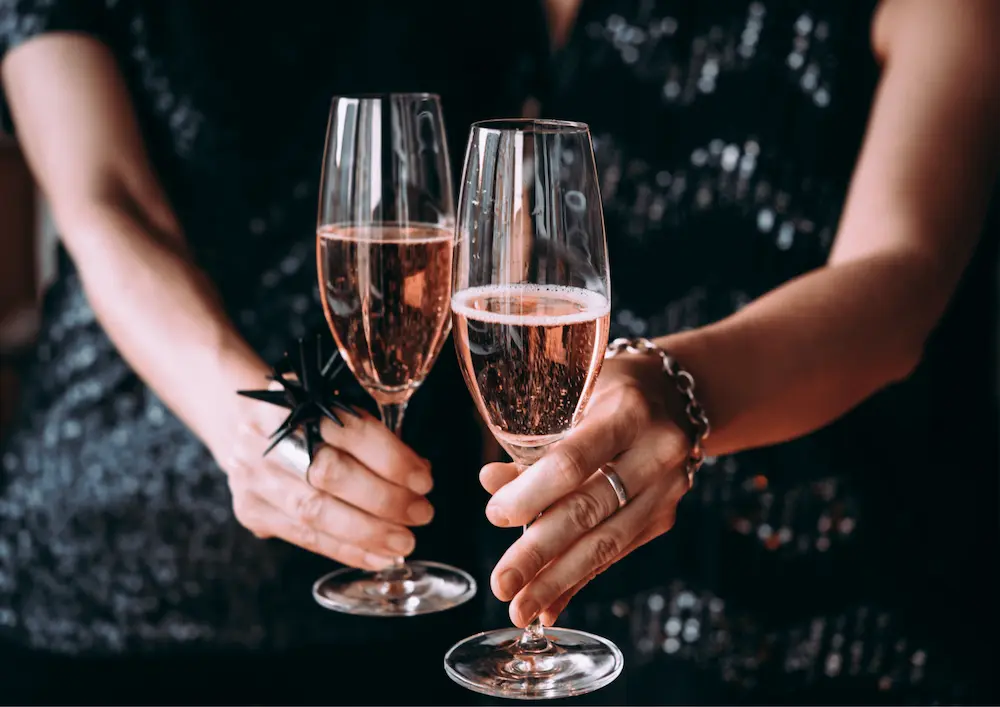 sheffield christmas party two glasses clinking