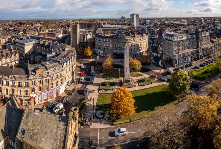 aerial view of architecture in Harrogate