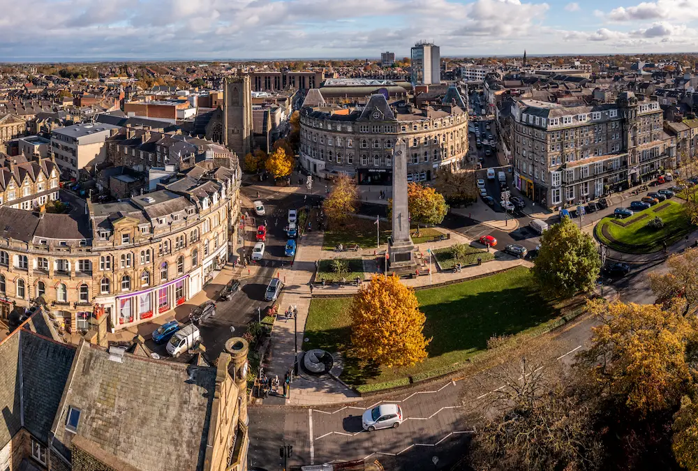 aerial view of architecture in Harrogate