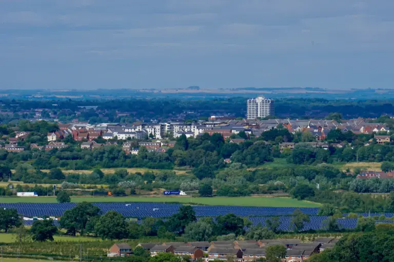 An aerial view of Swindon, Wiltshire from Wroughton